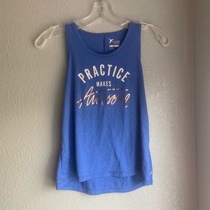 Blue “Practice Makes Awesome” Tank Top